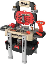 Load image into Gallery viewer, Kids Tool Bench with Realistic Tools and Electric Drill, 83 Pcs Transformable Kids Tool Set with Clothes, Toddler Tool Bench Learning Gift for Boys & Girls3, 4, 5 Stickers Vest