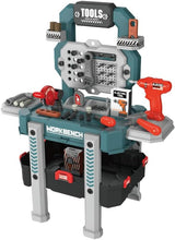 Load image into Gallery viewer, Toddler Tool Set -Pretend Play Kids Tool Bench Workshop - 83p DIY Kit with a Realistic Electric Drill Construction Toys for Boys Girls and Toddlers - Workbench for Ages 3, 4, 5 Stickers Vest (Green)