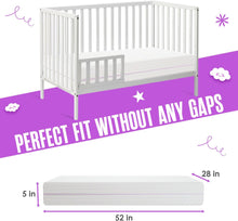 Load image into Gallery viewer, Sleepah Crib Mattress Dual Sided Cooling Memory Foam (52" x 28" x 5") Waterproof Washable Breathable Certipur Certified for Babies & Toddlers Fit Toddler Bed (Pink)