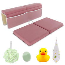 Load image into Gallery viewer, Sleepah Bath Kneeler and Elbow Kneeling Rest Pad Set for Baby Bathing – Waterproof Soft Memory Foam Mat Organizer Baby & Toddler Bath Time Toys Sponge
