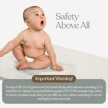 Load image into Gallery viewer, Sleepah Pack and Play Mattress Foam Pad 38 x 26 x 1.5 for Playpen, Portable Playyard Mattress - Soft Waterproof Washable & Removable Cover Breathable Mattress Topper