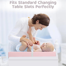 Load image into Gallery viewer, Organic Cotton Contoured Changing Pad by Sleepah – 100% Waterproof & Non-Slip Soft Breathable & Washable Cover – Three-Sided Change Pad with Certipur Certified Foam (Pink)