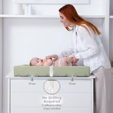 Load image into Gallery viewer, Organic Cotton Contoured Changing Pad by Sleepah – 100% Waterproof & Non-Slip Soft Breathable & Washable Cover – Three-Sided Change Pad with Certipur Certified Foam (Green)