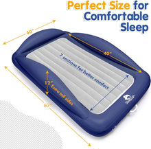 Load image into Gallery viewer, Inflatable Toddler Travel Bed – Kids Blow Up Air Mattress + Safety Bumpers