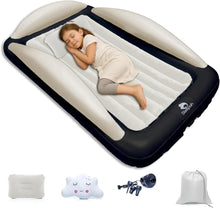 Load image into Gallery viewer, Sleepah Inflatable Toddler Travel Bed Portable Kids Air Mattress Set w Safety Bed Rail Guards for Kids & Toddlers – Set Includes Pump, Carry Case, Pillow & More - Perfect Transitional Cot