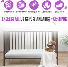 Load image into Gallery viewer, Sleepah Crib Mattress Dual Sided Cooling Memory Foam (52" x 28" x 5") Waterproof Washable Breathable Certipur Certified for Babies & Toddlers Fit Toddler Bed (Pink)