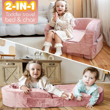 Load image into Gallery viewer, Sleepah Toddler Travel Bed & Chair - Foam Raised Safety Bumpers - Foldable Portable Travel Cot for Toddlers Perfect for at Home Or On The Go
