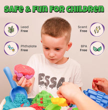 Load image into Gallery viewer, Sleepah Premium Play Sand Set – 5LB of Sensory Toy Sand with Large Molds for Girls & Boys – No Mess Sensory Bin Play Sandbox Art & Crafts Activity Birthday Gift Kids 3 4 5 6 7 8 9 Years Old