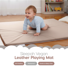 Load image into Gallery viewer, Baby Play Mat for Floor 50" x 50" – Waterproof Vegan Leather Tummy Time Mat – Easy to Clean with Removable Cover – Foam Support with Non-Slip Bottom for Infant, Kids & Toddler Crawling