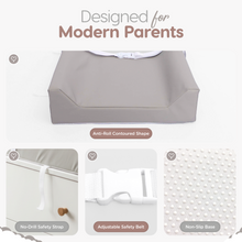 Load image into Gallery viewer, Sleepah Vegan Leather Baby Changing Pad – Contoured Waterproof & Wipeable Foam Changing Pad for Dresser or Table with Removable, Machine-Washable Cover – Standard Size Diaper Changing Pad