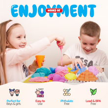 Load image into Gallery viewer, Sleepah Play Sand Sensory Sand Set for Boys & Girls Age 3-8 No Mess Never Dries Out Toy Perfect for Shaping Squeezing Scooping Rolling Molding 36p Set 5 Colors