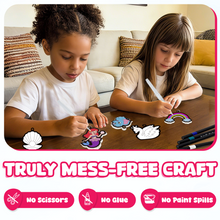 Load image into Gallery viewer, Aqua Fluffs Mess-Free 3D Art Kit for Kids Double-Sided Water-Activated Craft with Dinosaur & Space Designs, No Glue or Paint, Creative Activity Ages 3–8