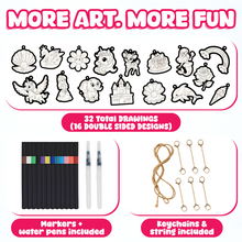 Load image into Gallery viewer, Aqua Fluffs Mess-Free 3D Art Kit for Kids Double-Sided Water-Activated Craft with Dinosaur & Space Designs, No Glue or Paint, Creative Activity Ages 3–8