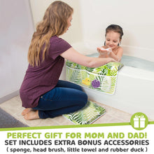 Load image into Gallery viewer, Bath Kneeler & Elbow Kneeling Rest Pad Set for Baby Washing Baths Gift Set Floral