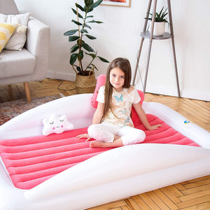 Sleepah Inflatable Toddler Travel Bed With High Safety Bed Rails With Pump Pillow Case – Pink