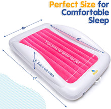 Load image into Gallery viewer, Sleepah Inflatable Toddler Travel Bed Portable Kids Air Mattress Set w Safety Bed Rail Guards for Kids & Toddlers – Set Includes Pump, Carry Case, Pillow & More - Perfect Transitional Cot