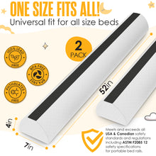 Load image into Gallery viewer, Sleepah Toddler Bed Rail Bumper Guard – Memory Foam with Dual Non-Slip Pads & Waterproof Cover. Soft, Washable, and Removable. Ideal for Kids (2 Pack)