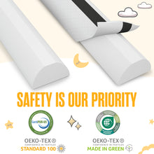 Load image into Gallery viewer, Sleepah Toddler Bed Rail Bumper Guard – Memory Foam with Dual Non-Slip Pads & Waterproof Cover. Soft, Washable, and Removable. Ideal for Kids, Adults & Seniors (2 Pack)