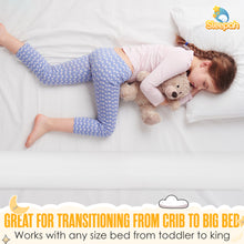 Load image into Gallery viewer, Sleepah Toddler Bed Rail Bumper Guard – Memory Foam with Dual Non-Slip Pads & Waterproof Cover. Soft, Washable, and Removable. Ideal for Kids (2 Pack)