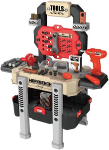 Kids Tool Bench with Realistic Tools and Electric Drill, 83 Pcs Transformable Kids Tool Set with Clothes, Toddler Tool Bench Learning Gift for Boys & Girls3, 4, 5 Stickers Vest