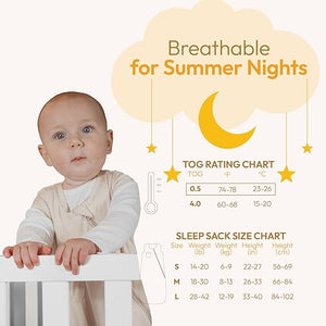 Sleepah Baby Super Soft Rayon Made from Bamboo Sleep Sack Sleeping Bag (0.5 TOG) for Babies and Toddlers for Warmer Summer