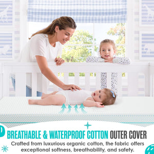 Sleepah 5.5 Crib Toddler Bed Mattress Dual Sided Cooling Memory Foa