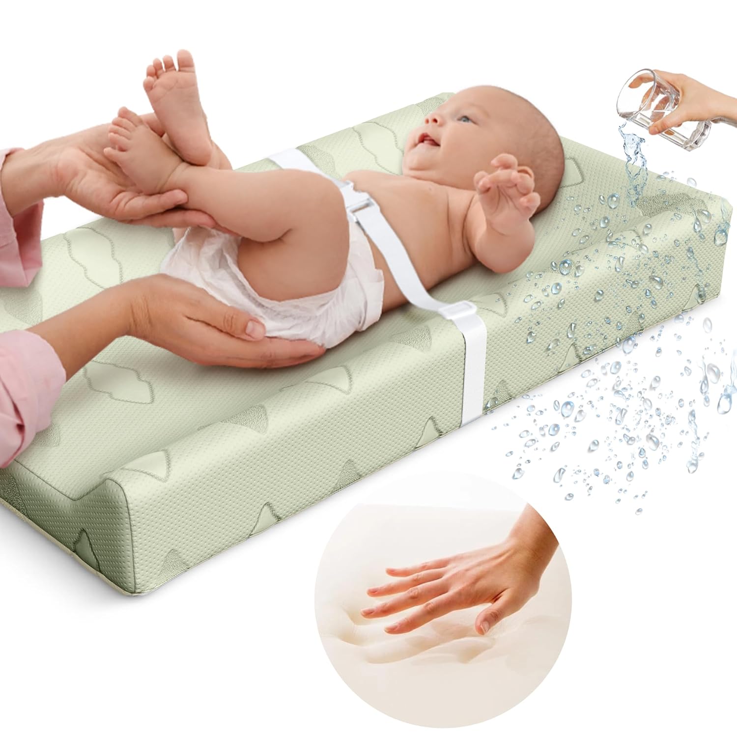 summer infant diaper changing pad Changing Pad 100% Waterproof Soft Cotton – Foam Contoured Diaper Chang
