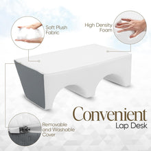 Load image into Gallery viewer, Sleepah Soft Plush Foam Lap Desk &amp; Leg Elevation Pillow 2-in-1 – Foam Reading Pillow Arm Rest &amp; Dual Leg Positioner Elevator

