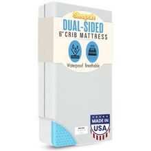 Load image into Gallery viewer, 6” Crib &amp; Toddler Bed Mattress – Made in USA – CertiPUR &amp; OEKO-TEX Certified – Breathable Waterproof Washable Removable Soft Cover – Dual Sided Firm for Babies and Plush for Toddlers Blue
