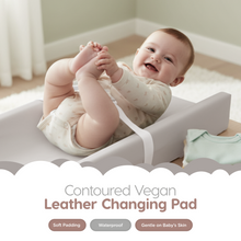 Load image into Gallery viewer, Sleepah Vegan Leather Baby Changing Pad – Contoured Waterproof &amp; Wipeable Foam Changing Pad for Dresser or Table with Removable, Machine-Washable Cover – Standard Size Diaper Changing Pad
