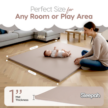 Load image into Gallery viewer, Baby Play Mat for Floor 50&quot; x 50&quot; – Waterproof Vegan Leather Tummy Time Mat – Easy to Clean with Removable Cover – Foam Support with Non-Slip Bottom for Infant, Kids &amp; Toddler Crawling
