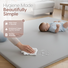 Load image into Gallery viewer, Baby Play Mat for Floor 50&quot; x 50&quot; – Waterproof Vegan Leather Tummy Time Mat – Easy to Clean with Removable Cover – Foam Support with Non-Slip Bottom for Infant, Kids &amp; Toddler Crawling
