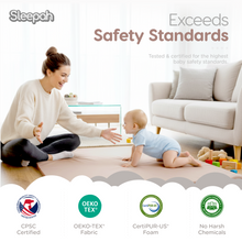 Load image into Gallery viewer, Baby Play Mat for Floor 50&quot; x 50&quot; – Waterproof Vegan Leather Tummy Time Mat – Easy to Clean with Removable Cover – Foam Support with Non-Slip Bottom for Infant, Kids &amp; Toddler Crawling
