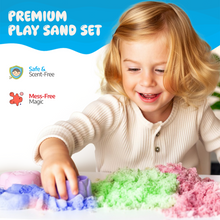 Load image into Gallery viewer, Sleepah Play Sand Sensory Sand Set for Boys &amp; Girls Age 3-8 No Mess Never Dries Out Toy Perfect for Shaping Squeezing Scooping Rolling Molding  36p Set 5 Colors
