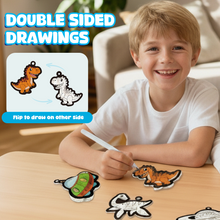 Load image into Gallery viewer, Aqua Fluffs Mess-Free 3D Art Kit for Kids Double-Sided Water-Activated Craft with Dinosaur &amp; Space Designs, No Glue or Paint, Creative Activity Ages 3–8
