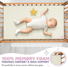 Load image into Gallery viewer, Sleepah Organic Cotton Memory Foam Crib Mattress Topper Breathable &amp; Waterproof - Removable &amp; Washable Organic Cover 52&quot;x28&quot;x2&quot;
