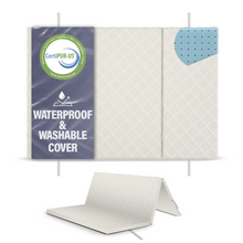 Load image into Gallery viewer, Sleepah Pack and Play Mattress Waterproof &amp; Washable Cover Foldable Tri-Fold Pad 38 x 26 x 1.5 Pad for Babies and Toddlers Play Yards Mattresses Fits Most Playpens with Cary Bag
