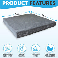 Load image into Gallery viewer, Sleepah Square Pack and Play Mattress Waterproof Memory Foam Playard Playpen Mattress Topper with Removable Cover Thick Dual Sided (Firm for 0-9 Months) (Softer 9+ Months)
