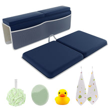 Load image into Gallery viewer, Sleepah Bath Kneeler and Elbow Kneeling Rest Pad Set for Baby Bathing – Waterproof Soft Memory Foam Mat Organizer Baby &amp; Toddler Bath Time Toys Sponge
