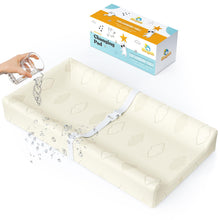 Load image into Gallery viewer, Organic Cotton Contoured Changing Pad by Sleepah – 100% Waterproof &amp; Non-Slip Soft Breathable &amp; Washable Cover – Three-Sided Change Pad with Certipur Certified Foam
