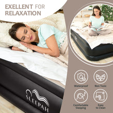 Load image into Gallery viewer, Sleepah Queen Air Mattress with Built in Pump Blow Up Air Bed (18” High) - Indoor &amp; Outdoor Beige
