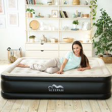 Load image into Gallery viewer, Sleepah Queen Air Mattress with Built in Pump Blow Up Air Bed (18” High) - Indoor &amp; Outdoor Beige

