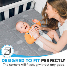 Load image into Gallery viewer, Sleepah Square Pack and Play Mattress (Trifold) Waterproof Memory Foam Playard Portable Playpen Mattress Topper with Removable Cover Thick Dual Sided (Firm for 0-9 Months) (Softer 9+ Months) Tri-fold
