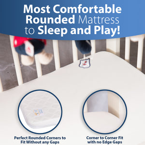 Sleepah Pack and Play Mattress Pad Portable Memory Foam; Double-Sided (Firm for Babies, Soft for Toddlers)